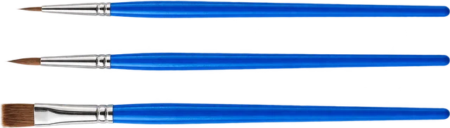 3 paint brushes